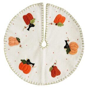 Bethany Lowe Crow and Pumpkins Wool Applique Tree Skirt